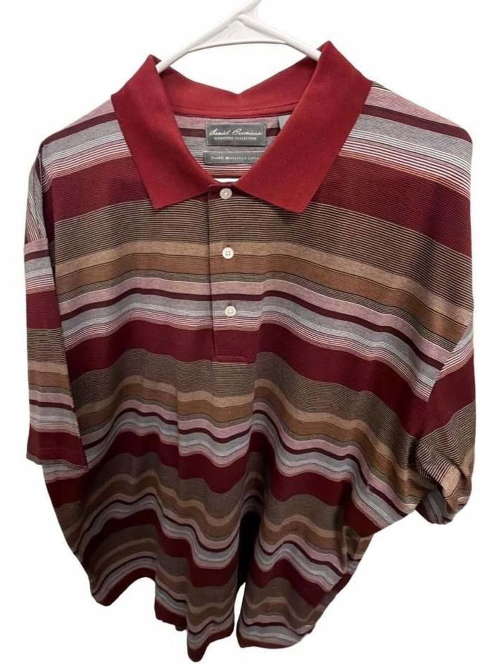 Daniel Cremieux Signature Men’s XL Striped Polo Double Mercerized Cotton